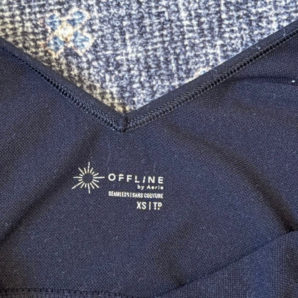 Offline by Aerie Seamless Cropped Athletic Top Black Women’s Size XS - Picture 5 of 8